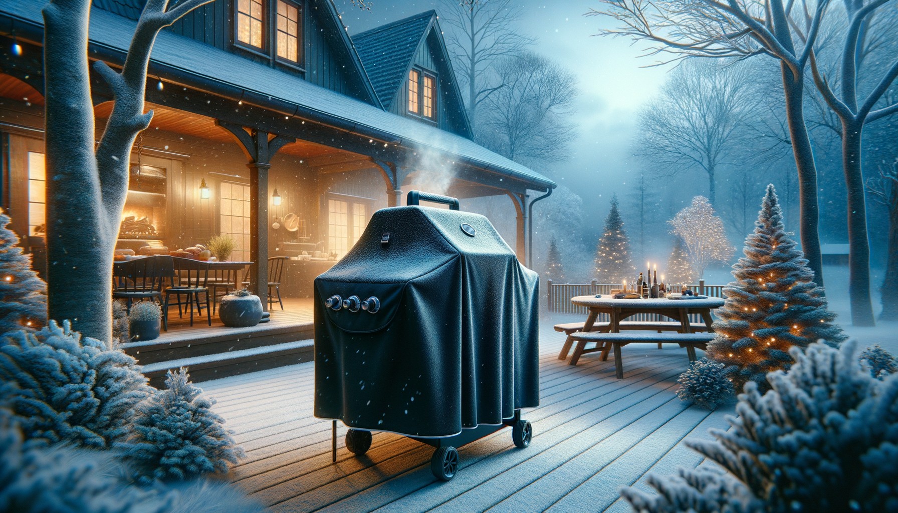 Protected Grill Amidst Winter