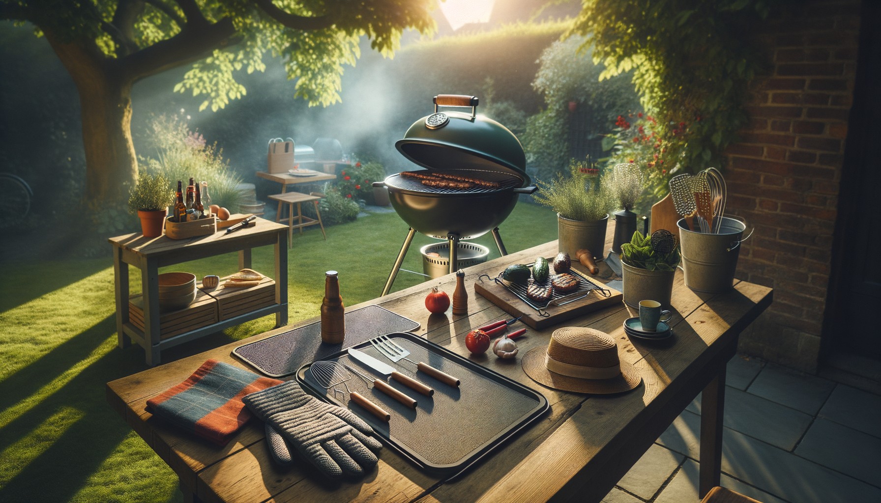 Morning BBQ Setup Under the Shade