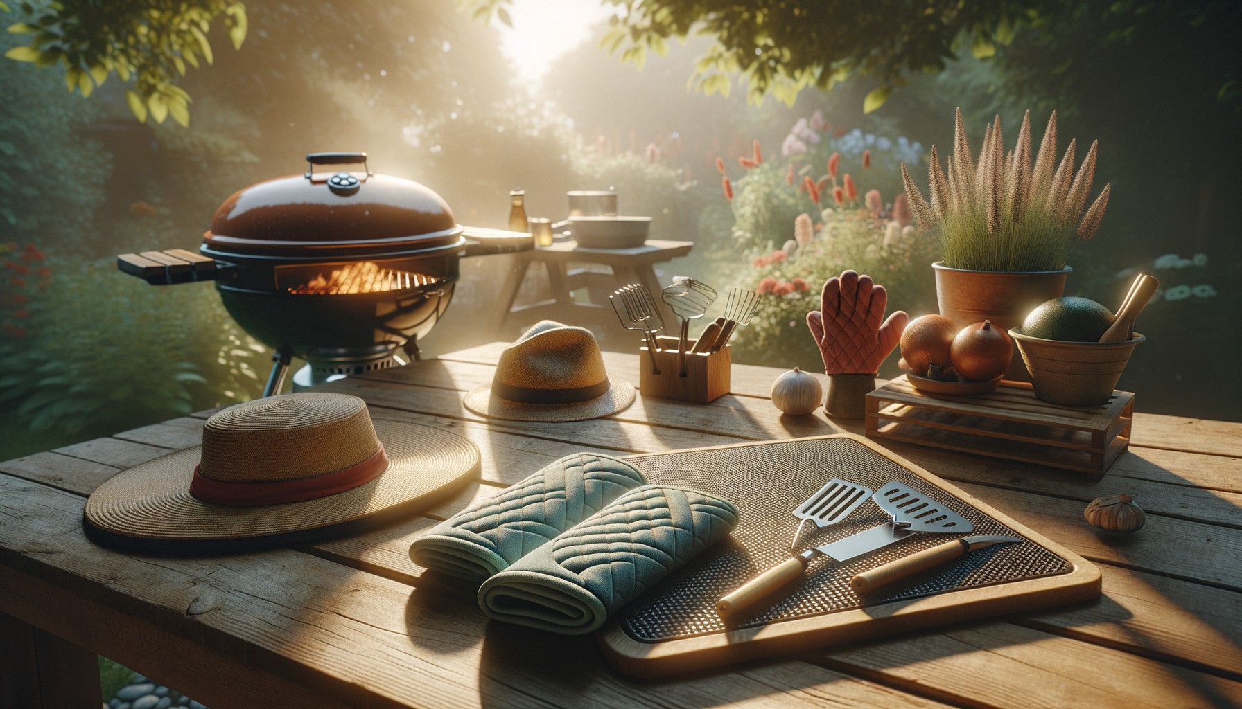 Morning BBQ Setup Under the Shade