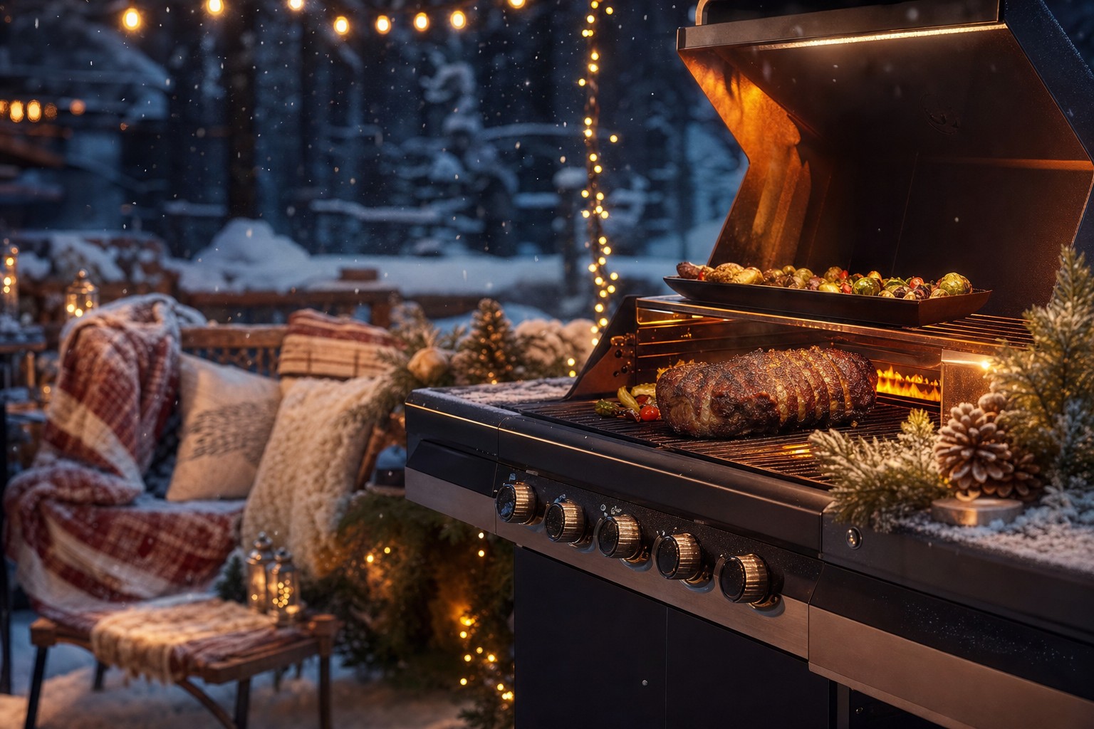 Cozy Winter Grill Setup