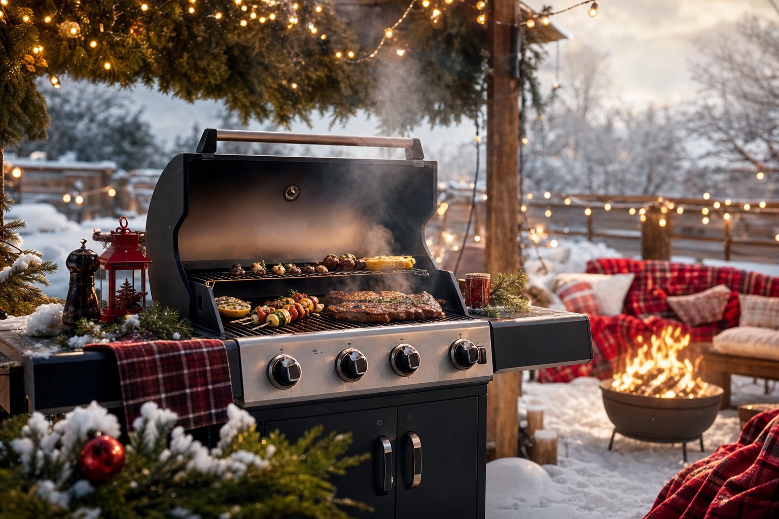 Cozy Winter BBQ Setup